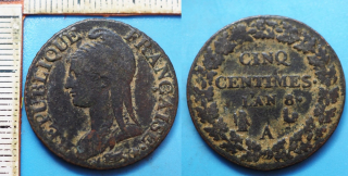 1799 - LAN 8 A - 5 centimes - Francie