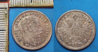 1872 - 10 krejcar, stříbro - František Josef I.