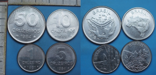 1981-85 - 1,5,10 a 50 cruzeiros - 4x Brazílie