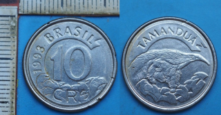 1993 - 10 cruzeiros - Brazílie, Tamanduá