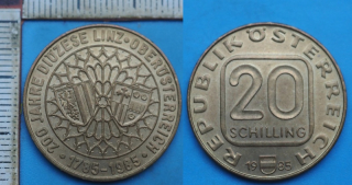 1985 - 20 schilling - Rakousko, 200 jahre diozese Linz