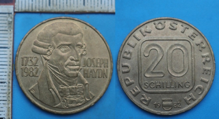 1982 - 20 schilling - Rakousko, Joseph Haydn