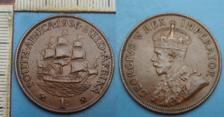 1936 - 1 penny - Britská Jižní Afrika, Jiří V.