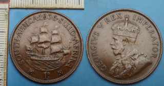 1936 - 1 penny - Britská Jižní Afrika, Jiří V.