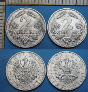 1946,47 - 2 schilling - 2x Rakousko