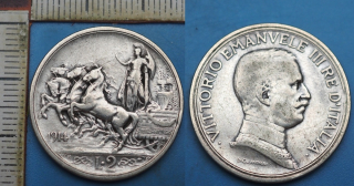 1914 R - 2 liry, stříbro - Itálie, Vittorio Emanuele III.