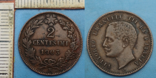 1903 R - 2 centesimi - Itálie, Vittorio Emanuele III.