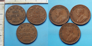 1929, 33, 36 - 1 cent - 3x Kanada, Jiří V.
