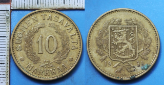 1938 S - 10 markkaa - Finsko