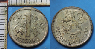1967 - 1 markka, stříbro - Finsko