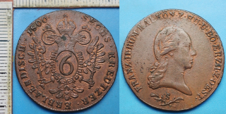 1800 S - 6 krejcar - František I., pěkný