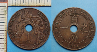 1914 A - 1 cent - Francouzská Indočína