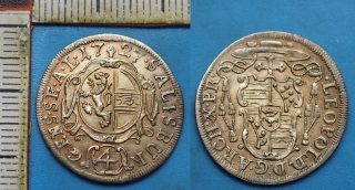 1727 - 4 krejcar, stříbro - Salzburg, arcibiskupství, Leopold Anton Firmián