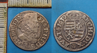 1630 PH - 3 krejcar, stříbro - Ferdinand III.,Kladsko, Hema