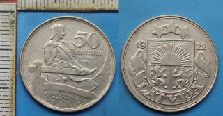 1922 - 50 santimu - Lotyšsko
