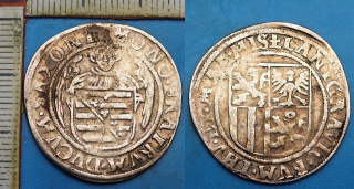 1547-1552 - Andělský groš (Schreckenberger), stříbro - Synové Johanna Friedricha, Sasko - Ernestinská linie, Annaberg