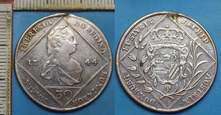 1744 - 30 krejcar, stříbro - Marie Terezie, Graz, m.o.