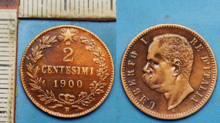 1900 R - 2 centesimi - Umberto I., Itálie, lak