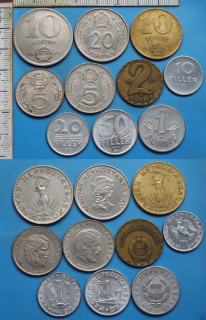 1965 až 1989 - mince Maďarska - 10x různý typ