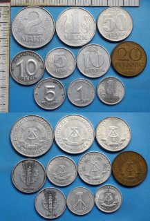 1948 až 1982 - mince NDR - 10x různý typ