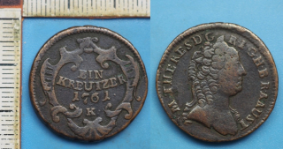 1761 K -1 kreutzer - Marie Terezie