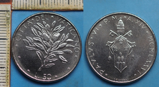 1976 - 50 lir - Pavel VI., Vatikán
