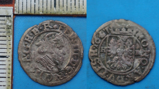 1647 HL - 1 krejcar, stříbro - Ferdinand III., Těšín a Skočov, Loss+Rund