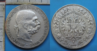 1900 - 5 korun, stříbro - František Josef I.