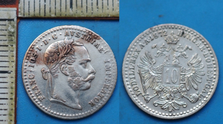 1872 - 10 krejcar, stříbro - František Josef I.