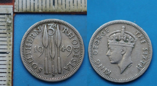 1949 - 3 pence - Britská Jižní Rhodesie