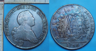 1768 EDC - tolar, stříbro - Friedrich August III., Sasko