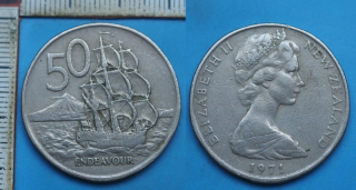 1971 - 50 cents - Nový Zéland, Endeavour