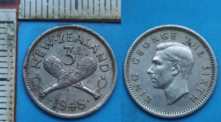1948 - 3 pence - Jiří VI., Nový Zéland