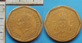 1998 - 5 gulden - Beatrix, Nizozemské Antily