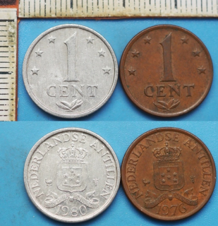 1976, 80 -1 cent - 2x Nizozemské Antily