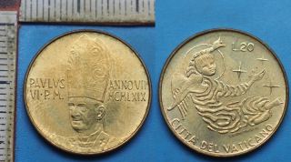 1969 - 20 lir - Pavel VI., Vatikán