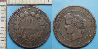 1872 A - 10 centimes - Francie