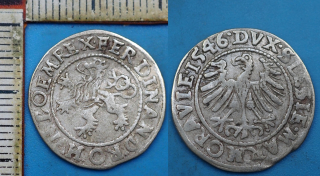 1546 - Slezský groš, stříbro - Ferdinand I., Vratislav, Westermaier