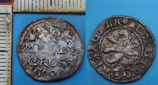 1602 - Maley groš, stříbro - Rudolf II., Kutná Hora, Spiess