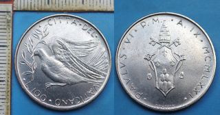 1971 - 100 lir - Pavel VI., Vatikán