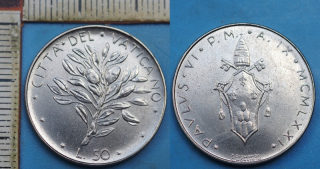 1971 - 50 lir - Pavel VI., Vatikán