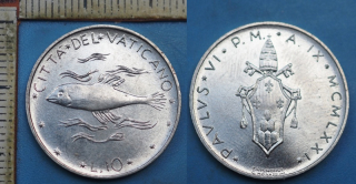 1971 - 10 lir - Pavel VI., Vatikán