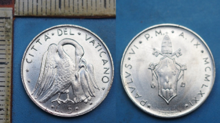 1971 - 5 lir - Pavel VI., Vatikán