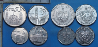 1994-2002 - 5, 10, 25 a 50 centavos - 4x Kuba