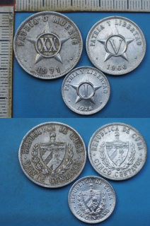 1966-78 - 1 a 5 a 20 centavos - 3x Kuba