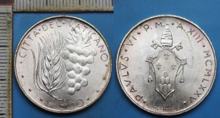 1975 - 500 lir, stříbro - Pavel VI., Vatikán