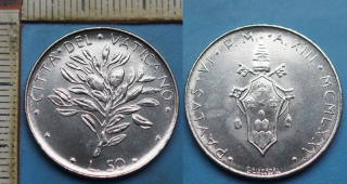 1975 - 50 lir - Pavel VI., Vatikán
