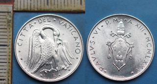 1975 - 5 lir - Pavel VI., Vatikán