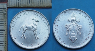 1972 - 2 liry - Pavel VI., Vatikán