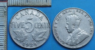 1924 - 5 cents - Kanada, Jiří V.